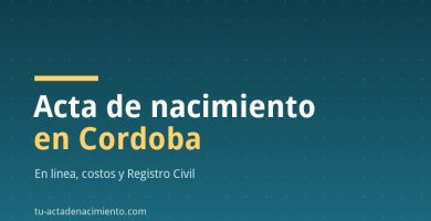 Acta de nacimiento en Cordoba