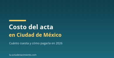 Costo del acta en Ciudad de México