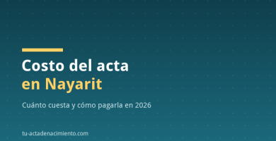 Costo del acta en Nayarit