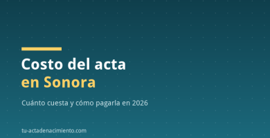 Costo del acta en Sonora