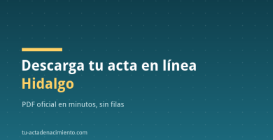 Descarga tu acta en línea Hidalgo