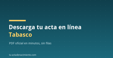 Descarga tu acta en línea Tabasco